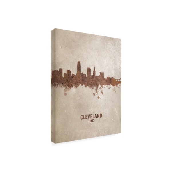 Michael Tompsett 'Cleveland Ohio Rust Skyline' Canvas Art,18x24